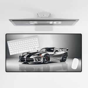 Dodge Viper Desk Mat: Sports Car Mousepad, Mancave Decor