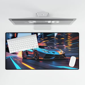 Tappetino per mouse Lamborghini Aventador: tappetino da scrivania per auto futuristica