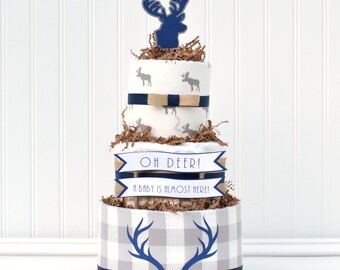 Oh Deer Diaper Cake Little Deer Baby Shower Little Buck Baby Etsy