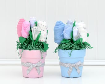 baby shower centerpiece boy girl twins baby shower blue pink etsy