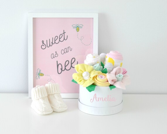 New Baby Gift Basket, Baby Girl Gift, Baby Shower Gift Set, Unique Baby Welcome Gift, New Mom Gift, New Parent Gift Il_570xn