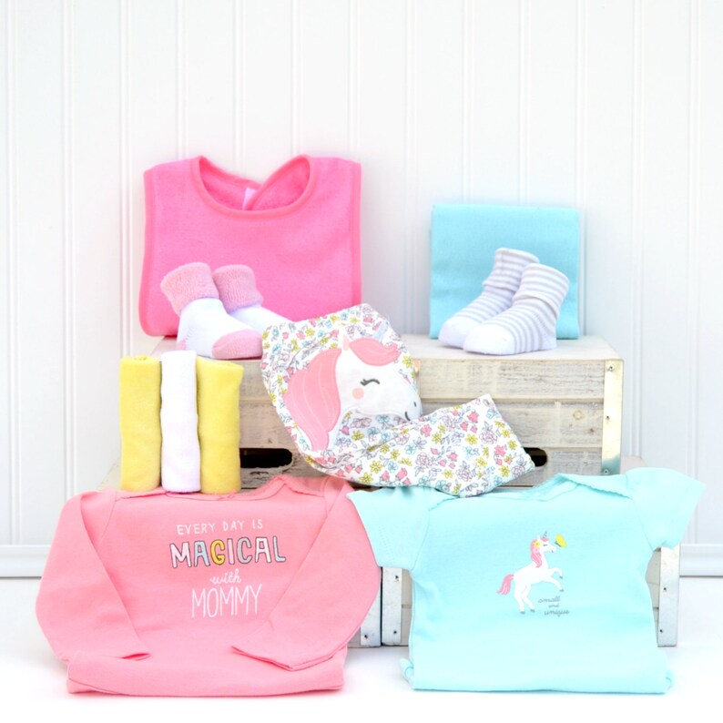 unicorn baby gift basket