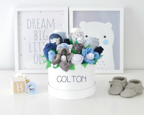 Baby Boy Gift Basket, Personalized Baby Gift Basket, New Baby Boy Gift, New Parents Gift Il_570xn