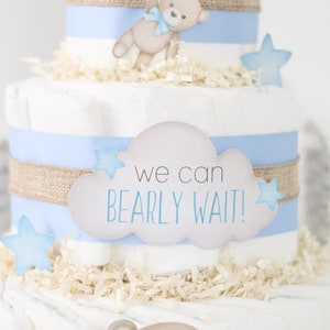 Teddy Bear Diaper Cake, We Can Bearly Wait Baby Shower Decoration, Baby ...