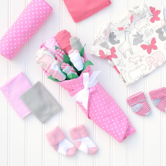 New Baby Girl Gift, Pregnancy Gift Set, Girl Safari Baby Shower Gift Il_570xn