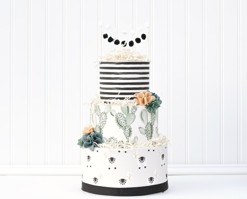 Llama Baby Shower Diaper Cake Cactus Baby Shower Decoration Etsy
