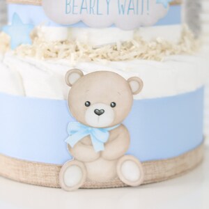Teddy Bear Diaper Cake, We Can Bearly Wait Baby Shower Decoration, Baby ...