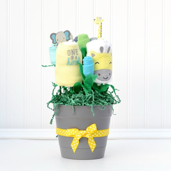 Gender Neutral Welcome Baby Gift Neutral Baby Shower Gift Bouquet