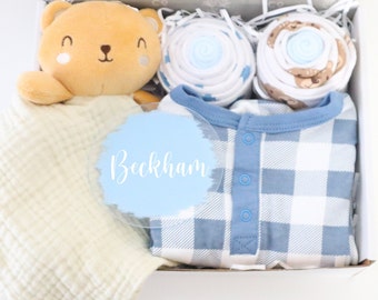 Baby Boy Gift Box, Bear Baby Shower Gift, Newborn Baby Gift, Bear Baby Gift Basket,