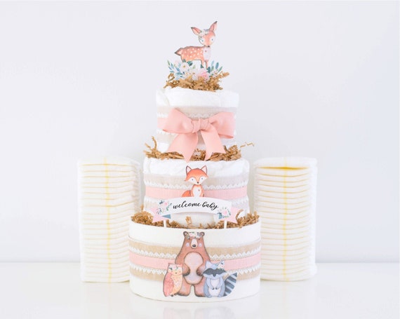 diaper cake for girl baby shower