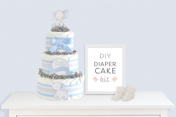 Elephant Baby Shower Boy, Diaper Cake Kit, Little Peanut Baby Shower Decorations Il_570xn