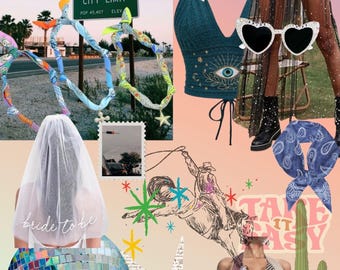 Editable COACHELLA Bachelorette Party Itinerary, Decor, & Cocktail Menu