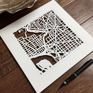 Studio KMO Custom Hand Cut Map, Original Artwork. 10x10. image 3