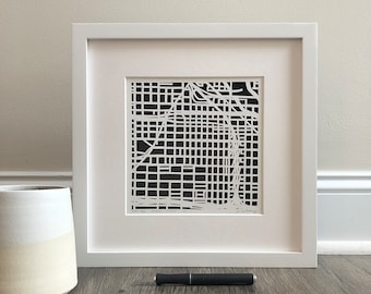 Chicago neighborhood Hand Cut Map Artwork