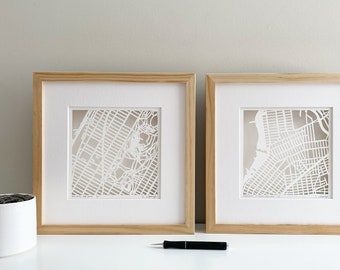 New York City Neighborhood Hand Cut Map Original Artwork