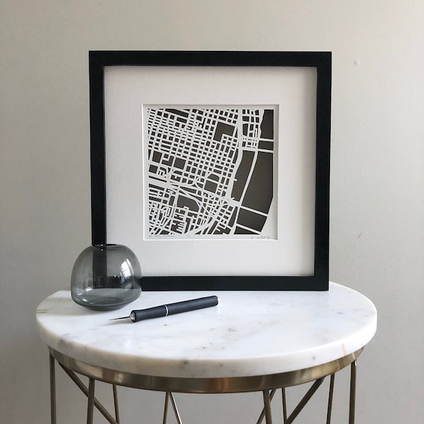 St. Louis, The Loop, or Forest Park, Missouri Hand Cut Map Artwork