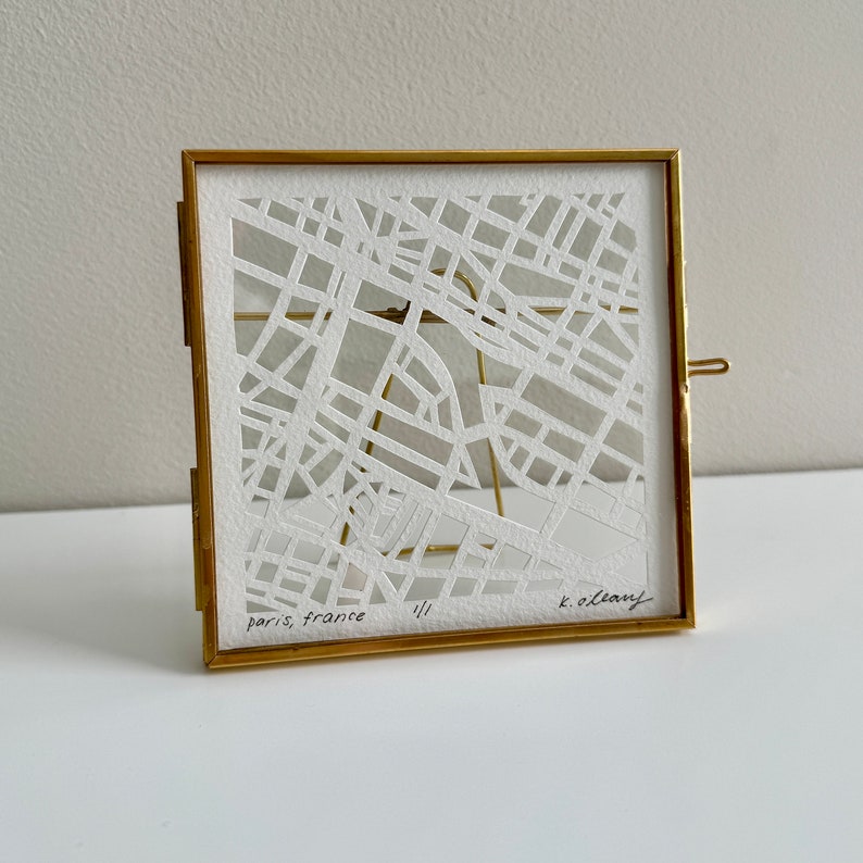 Custom Miniature Hand Cut Map ORIGINAL Artwork, 4x4 image 10