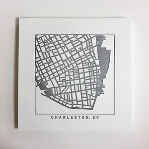 Columbia, Charleston, or Greenville, SC, Letterpress Map Prints imagem 4