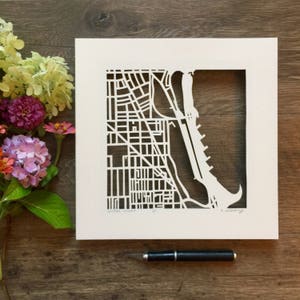 Chicago neighborhood Hand Cut Map Artwork image 3