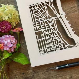 Chicago neighborhood Hand Cut Map Artwork image 2