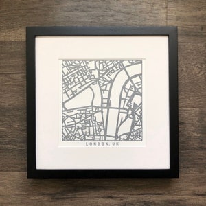 Carte typographique de Londres, Amsterdam ou Paris Impression artistique