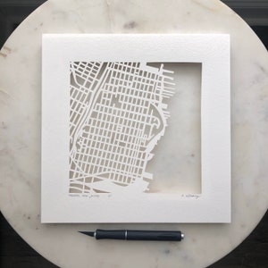 Hoboken, Jersey City, Point Pleasant, Newark, Seaside or Morristown, NJ Hand Cut Map Artwork image 1