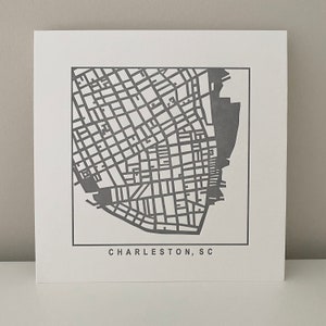 Columbia, Charleston, or Greenville, SC, Letterpress Map Prints image 7