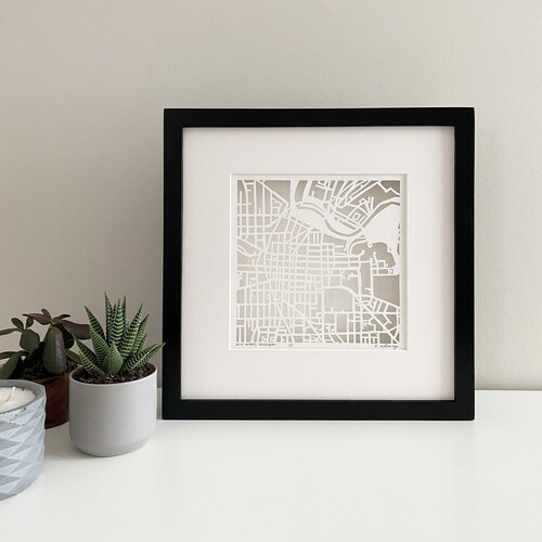 Ann Arbor, Detroit, or Grand Rapids, Michigan Hand Cut Map shops Original Artwork