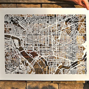 Washington D.C. Hand Cut Map Original Art image 1