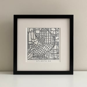 Atlanta, Géorgie ou Savannah, Géorgie, impression de cartes typographiques