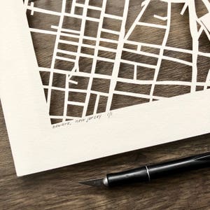 Hoboken, Jersey City, Point Pleasant, Newark, Seaside or Morristown, NJ Hand Cut Map Artwork image 8