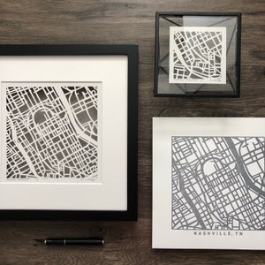 Nashville ou Memphis, Tennessee, impression de cartes typographiques