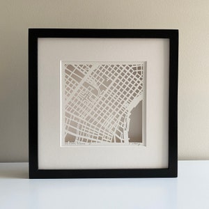 Oeuvre d'art originale de carte découpée à la main de la Nouvelle-Orléans, Louisiane
