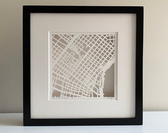 New Orleans, Louisiana Hand Cut Map Original Artwork