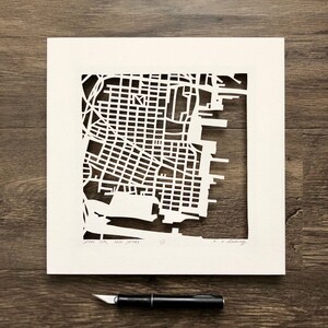Hoboken, Jersey City, Point Pleasant, Newark, Seaside or Morristown, NJ Hand Cut Map Artwork image 3