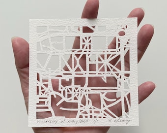 University of Maryland Hand Cut Map Artwork, 4x4