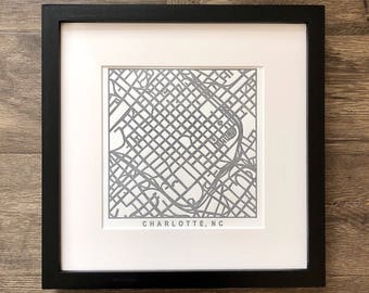 Custom Mat + FRAME for letterpress maps