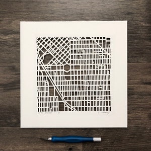 Denver, Boulder, Golden, or Grand Lake, Colorado Hand Cut Map Original Artwork Denver, CO