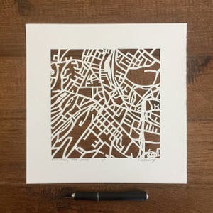 Hoboken, Jersey City, Point Pleasant, Newark, Seaside or Morristown, NJ Hand Cut Map Artwork image 5