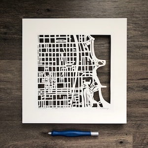 Chicago neighborhood Hand Cut Map Artwork image 8