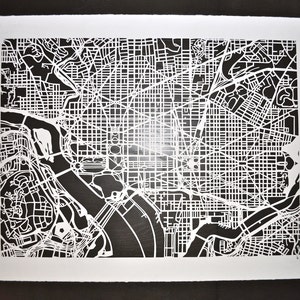 Washington D.C. Hand Cut Map Original Art image 5