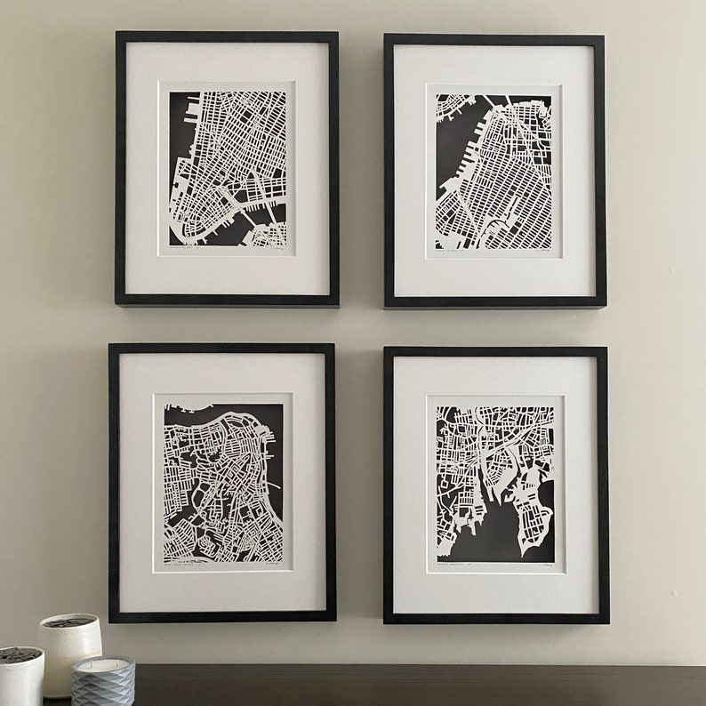 Custom Hand Cut Map Artwork, 11x14, 16x20 or 22x30. APR 2024 completion. image 4