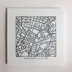 Columbia, Charleston, or Greenville, SC, Letterpress Map Prints imagem 5