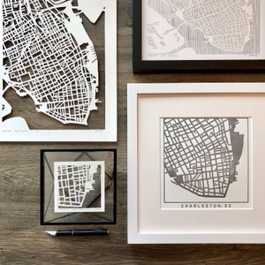 Columbia, Charleston, or Greenville, SC, Letterpress Map Prints imagem 3