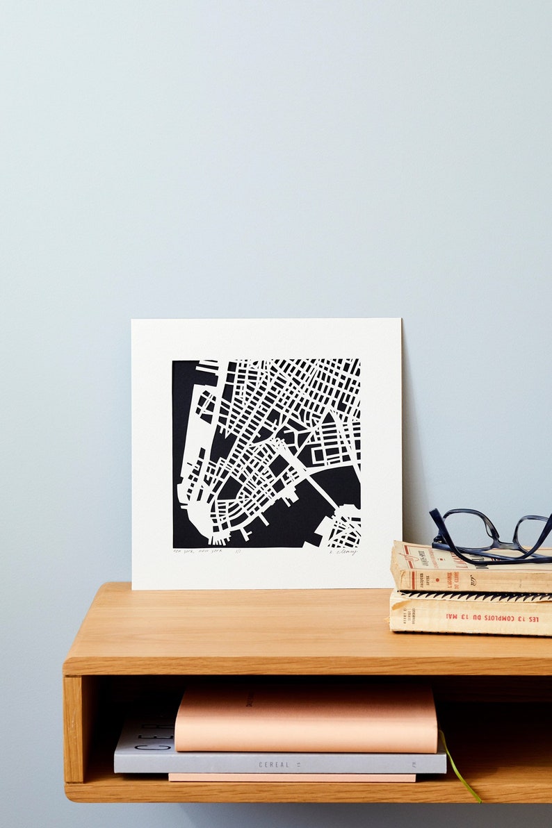 New York City Neighborhood Hand Cut Map Original Artwork image 4