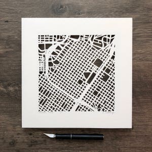 Houston, Dallas, San Antonio, Fort Worth lub San Marcos, Waco lub Galveston, Texas Ręcznie wycinana mapa