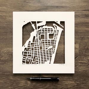 Hoboken, Jersey City, Point Pleasant, Newark, Seaside or Morristown, NJ Hand Cut Map Artwork image 7