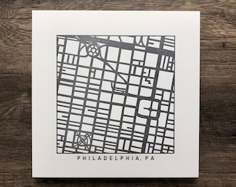 Philadelphia, Pittsburgh, South Philadelphia, Letterpress Map Prints