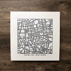 Dublin, Irlande, impressions de cartes typographiques