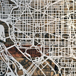 Washington D.C. Hand Cut Map Original Art image 3